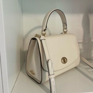 Coach Tilly Top Handle Satchel With Signature Canvas in Chalk